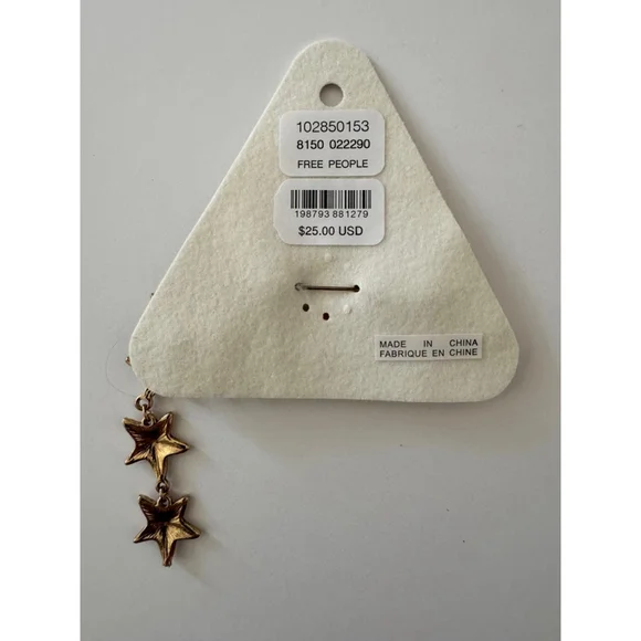 Free People Shooting Stars Brooch Gold NWT - Picture 3 of 4